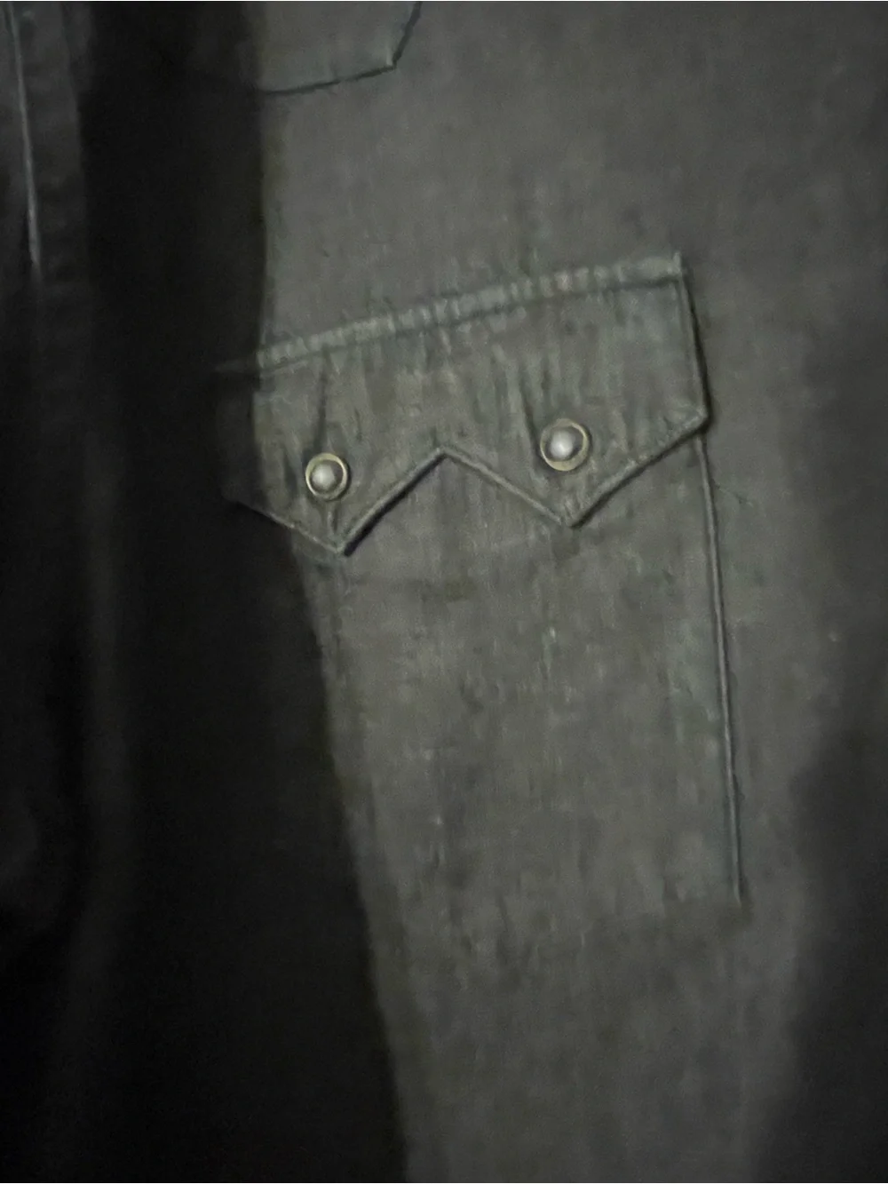 Levi's Black Western Snap Shirt - Men's Classic Long Sleeve pit to pit 24